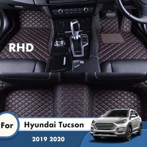 RHD Carpets For Hyundai Tucson 2020 2019 Car Floor Mats Artificial Leather Rug Cover Custom Auto Interior Accessories Floorliner