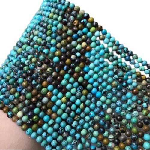 AAA gradient blue Turquoise round 4mm for DIY jewelry making loose beads FPPJ wholesale beads nature gem stone