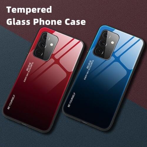 Case For Samsung Galaxy A72 A52 5G Gradient Tempered Glass Case For Samsung F62 A21 A21S A42 A32 5G a72 a52 Cover Luxury Covers