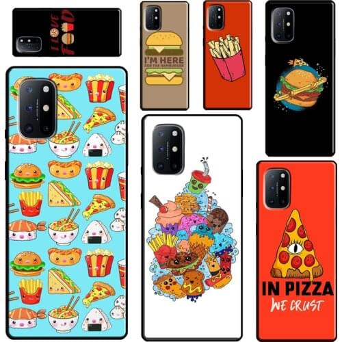 Hamburger Fries Pizza Fast Food For OnePlus 9 8 Pro Nord 8T Case For OPPO Realme 8 Pro C3 C11 C15 X2 X7 X50 6 7 Pro Cover