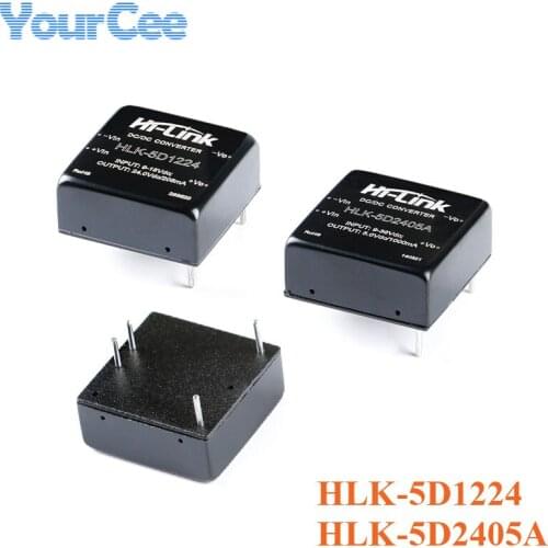 DC-DC 12V to 24V 24V to 5V 5W Power Supply Module DC DC Regulated Step Down Buck Module HLK-5D1224 HLK-5D2405A