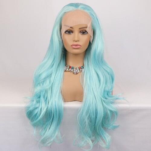 Blue Lace Front Wigs for Women Hot Blue Lace Front Wigs with Baby Hair Glueless Heat Resistant Fiber Hair
