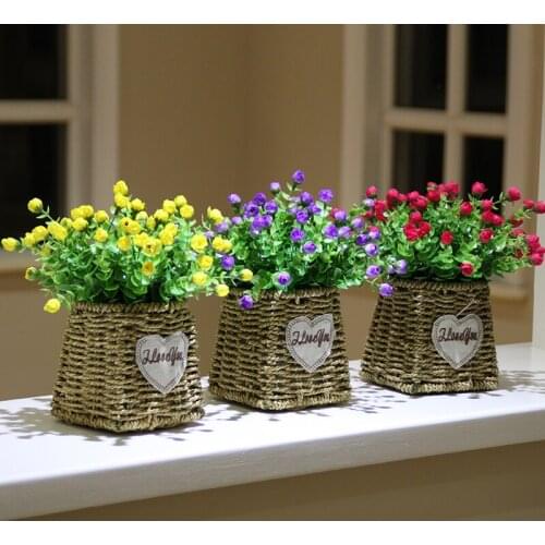 Artificial Potted hyacinth Pine Emulate Bonsai Artificial Flowers Fake Green Pot Plants Ornaments Home Decor Small bonsai