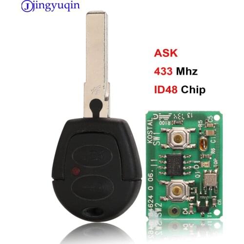 Jingyuqin Remote Car Key Fob 2 Button 434MHz ID48 For Volkswagen VW Jetta Polo Golf Seat