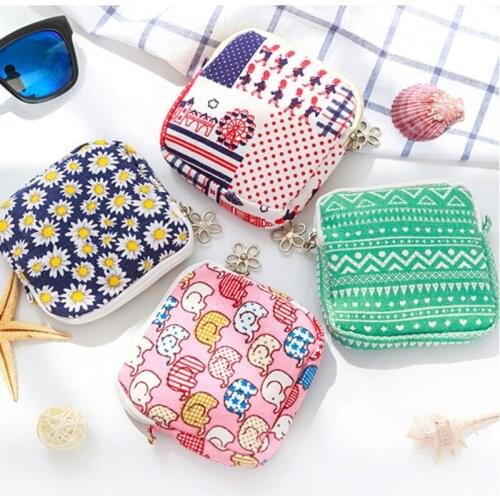 Mini Sanitary Napkin Waterproof PU Coin Purse Credit Card Holder Tampon Pad Pouch Cosmetics Organizer Storage Bags Women Wallets