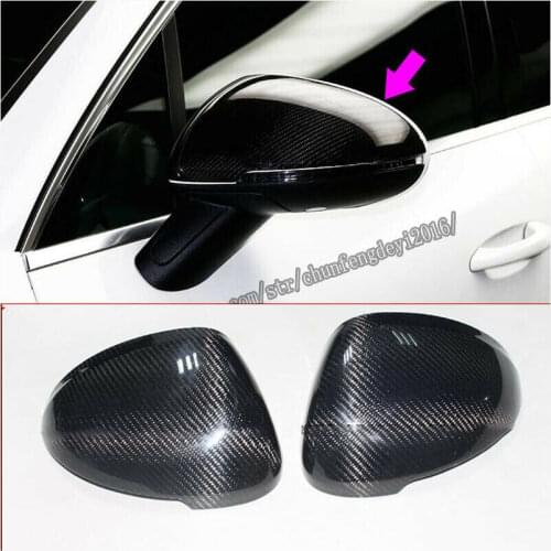 For Porsche Macan 2015-2020 2pcs Real Carbon Fiber Door Side Mirror Cover Cap