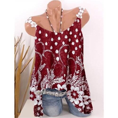 Fashion New Sleeveless Sling T-shirt Large Size Loose Casual Vest T-shirt Ladies Vacation Top