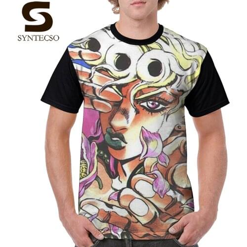 Jojo Bizarre Adventure T Shirt Giorno Giovanna T-Shirt Mens 5x Tee Shirt Fashion Polyester Fun Short Sleeve Tshirt