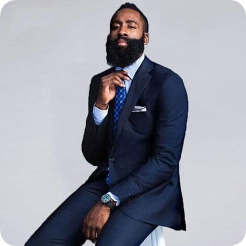 Navy Blue Men Suits Groom Tuxedo Formal Business Man Blazer Custom Made Costume Homme Slim Fit Terno Masculino 2Piece Coat Pants