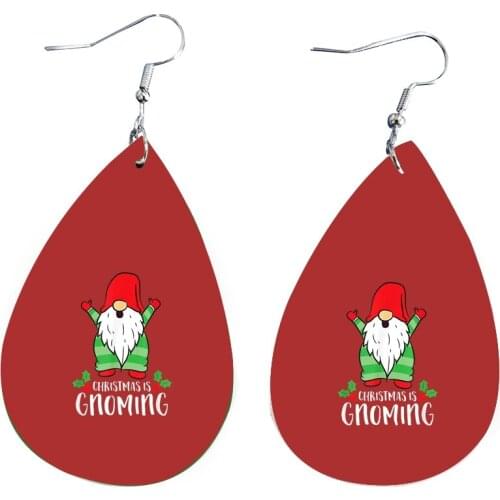 New Winter Tree Gnome Earrings Faux Leather Christmas Nordic Cute Elves Bulk Order