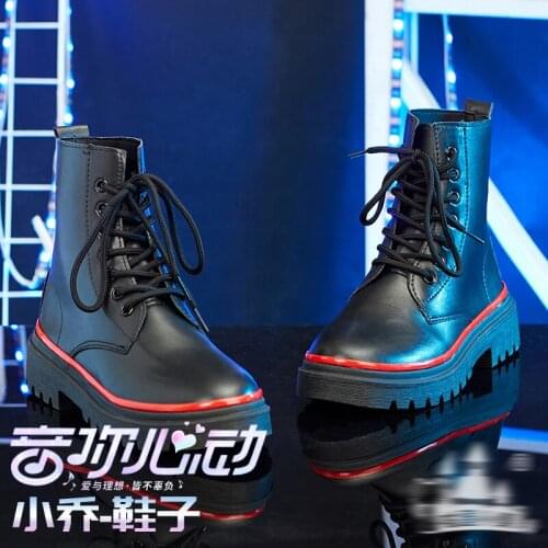 Pre-sale Xiaoqiao Cosplay Shoes Accessories Arena Of Valor Tone Your Heart Guitarist shining Costume Mid Tubo boot Shoes