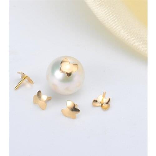 Genuine 18K Yellow Gold T-type needle T-type needle plug through hole pearl plug making needle AU750 DIY Material Accessories