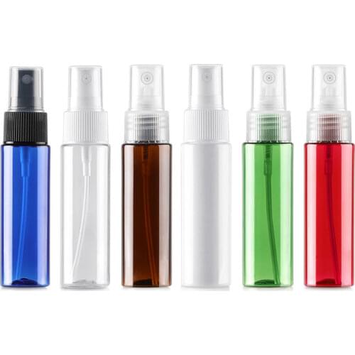 50 X 30ml Spray Refillable Bottles Packing Perfume 1OZ Travel Plastic Bottle With Mist Spray Pump More Colors Available