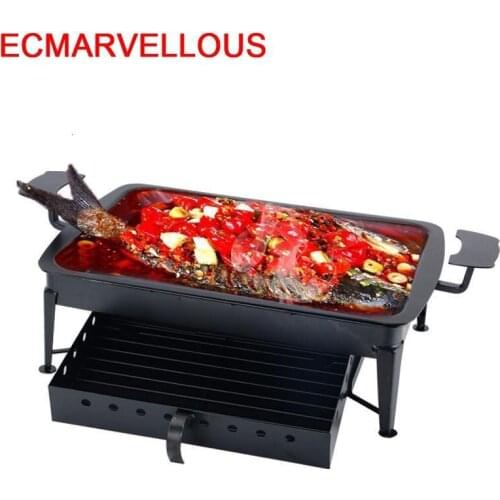 Portatiles Portatil Barbeque Smoker Gril Barbacoa De Carbon Parrilla Kebab Barbecue For Outdoor Bbq Seafood Fish Grill Plate