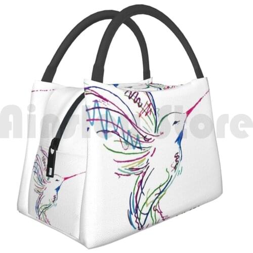 Portable Insulation Bag Humming Bird 2471 Color Bird Hummingbird Colored Pencil Nature