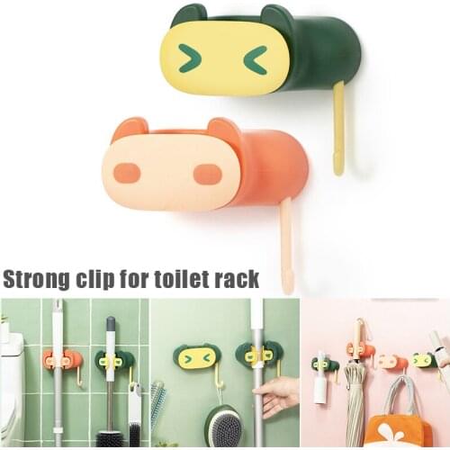 Wholesale Sturdy Broom Holder Wall Mount Storage Rack No Drilling Super Anti-Slip For Kitchen Bathroom N66