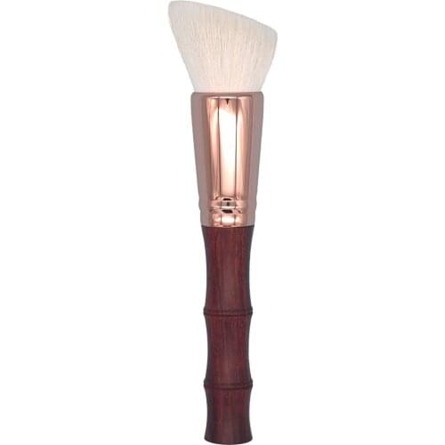 Y02 Professional Handmade Makeup Brush Soft Saibikoho Goat Hair Angled Flat Top Face Powder Brush Red Sandalwood Make Up Brushes