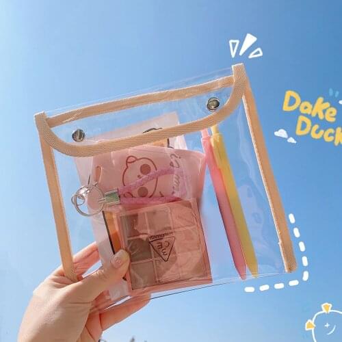 1pc Simple Transparent Storage Bag Girl Waterproof Travel Cosmetic Bag Portable Makeup Organizer Storage Pouch Toiletry Wash Bag
