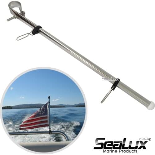 Sealux Removable Flag Pole Marine Grade 304 Stainless Steel Flag Staff for Boat Yacht Camper RV
