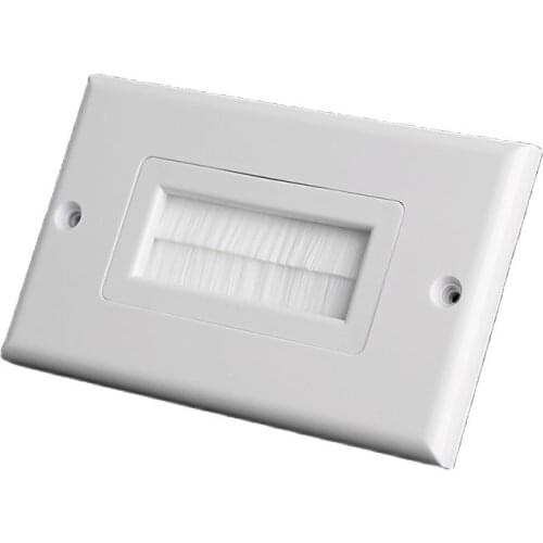 1 Single Gang Bristles Brush Wall Plate Port Insert Cover Outlet Mount Panel