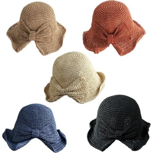 Sun Hat Wide Brim Floppy Summer Hats For Women Beach Panama Straw Dome Bucket Hat Femme Shade Hat