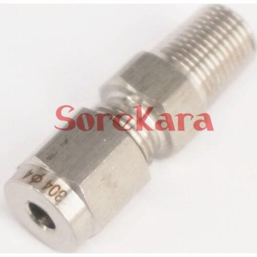 1/8" BSPT Male 304 Stainless Steel Fit 4mm OD Tube Double Ferrule Compression fitting
