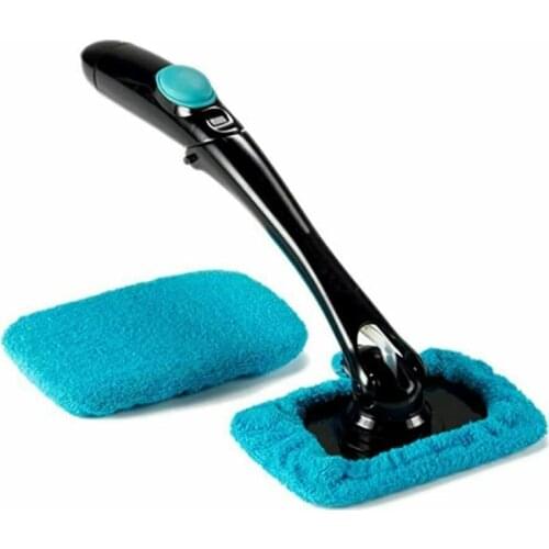 Car Folding Portable Water Spray Window Brush Glass Cleaner Wiper Scraper Windshield Rotating Fog Clean Brushes Windscreen Tool