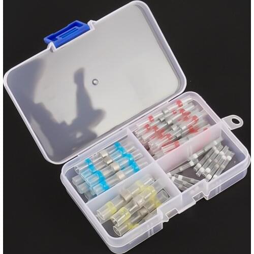 50PCS Solder Seal Wire Connectors Heat Shrink Butt Connectors Waterproof Electrical Butt Connectors Wire Cable Splice Terminal