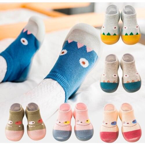 #VW Cotton Children Baby Girls Boys Shoes Cartoon Slipper Rubber Sole Slip-On Socks Shoes Casual Prewalker Shoes детская обувь