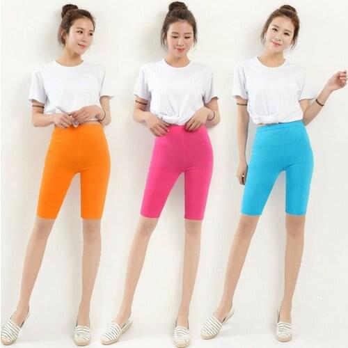 Women Cotton 3/4 Length safety pants Stretchy High Waist Underwears Pants Safety Size 3XL-5XL