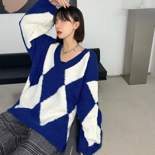 V-neck sweater Women 2021 new fall long sleeve loose look thin lazy casual sweater coat