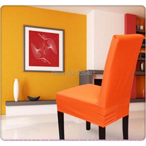 100PCS lycra Surefit spandex Short Dining Chair Cover / lycra chair cover/ orange