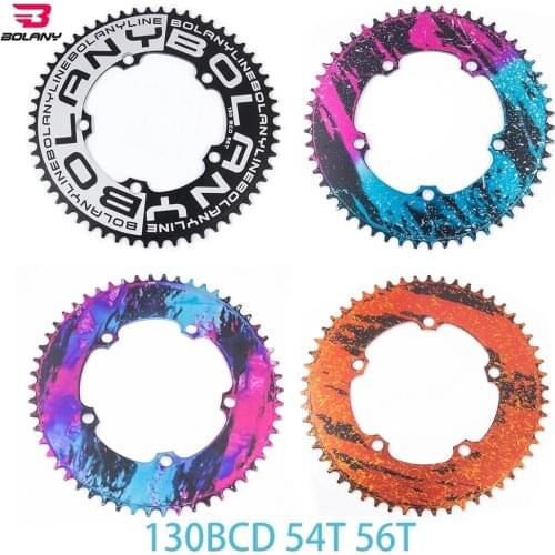 130 BCD Bike Crankset 54T 56T Sram Aluminum Alloy Bicycle Chainwheel Ultralight Narrow Width Anti-Hanging Chain Plating Anode
