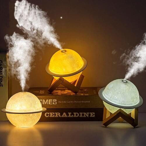 200ML Humidifier Planet Humidifier With Light Household Aroma Diffuser Night Light Automatic Power-off Usb Humidifier Cool Mist