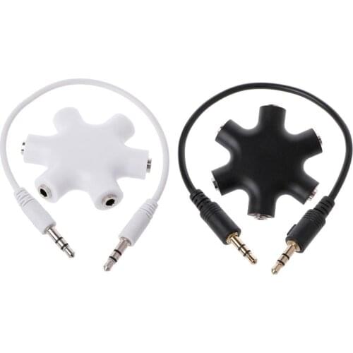 3.5mm Splitter Hexagon 1 Male To 5 Female Headphone Earphone Share Distributor
