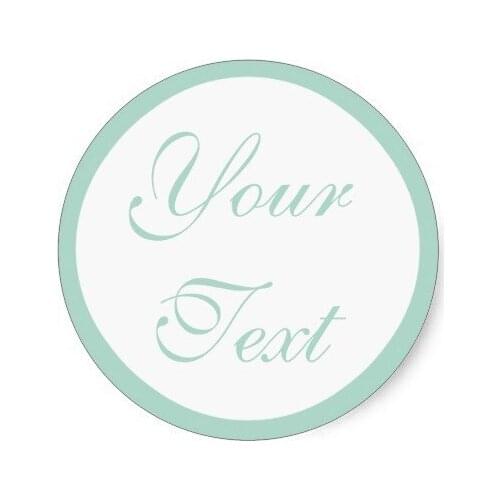 3.8cm Mint Green Wedding Envelope Seals with Custom Text Classic Round Sticker