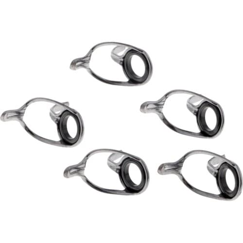 5pcs Fishing Rod Guides Double Foot Stainless Steel Frame SIC Eye Ring 3.8/4.8/6.8/10.8mm for Fishing Lovers
