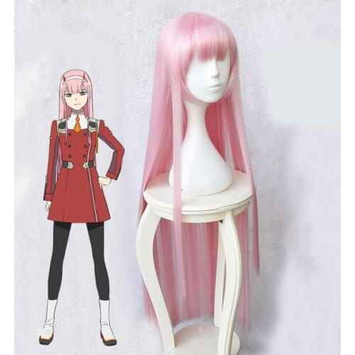 Anime DARLING in the FRANXX ZERO TWO Wig Hair Net Synthetic Hair Cosplay Costume Decor Prop Collection for Women Girl 1pcs