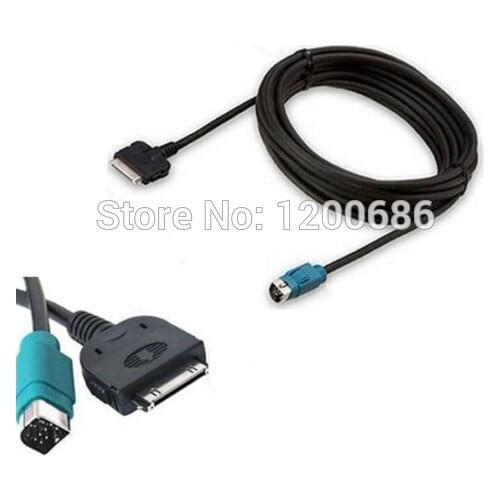 Aux Adapter Audio Cable For ALPINE KCE-422I Radio 2009 For Apple iPhone 4 4S iPod