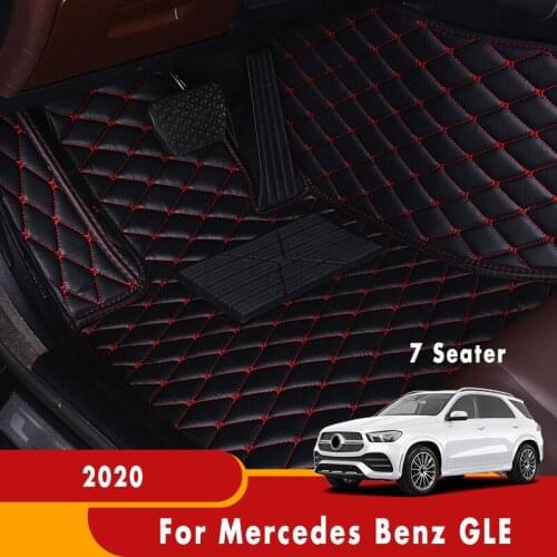 Car Floor Mats For Mercedes Benz GLE 2020 (7 Seater) Leather Custom Auto Styling Carpet Car Accessories Interior Decoration Rug