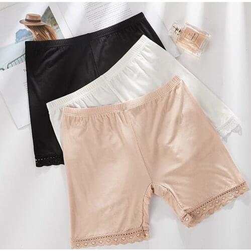 Seamless Pants Shorty Femme White Cotton Short Under Skirt Plus Size Lace Women Safety Shorts Pants Short Leggins Black Beige