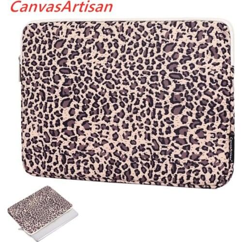 CanvasArtisan Brand Laptop Bag 11",12",13",14",15",15.6",13.3", Leopard Sleeve Case For Macbook Air Pro Notebook,Dropship V045