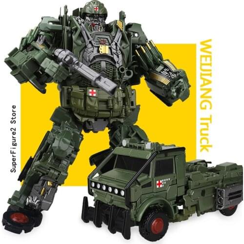 Transformation Toy Hound Action Figures WJ W8076 Truck Model Abs 23cm Alloy MW003 Oversize Deformation Car Robot For Kids