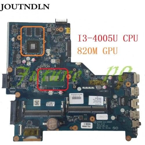 JOUTNDLN FOR HP 15-R 250 G3 Laptop Motherboard ZS050 LA-A992P 774714-501 774714-601 774714-001 W/ I3-4005U CPU 820M Test work
