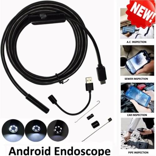 1m/2m/3.5m/5m 5.5mm Android OTG USB Endoscope Camera Flexible Hard Snake Pipe Inspection Android Phone USB Borescope Camera