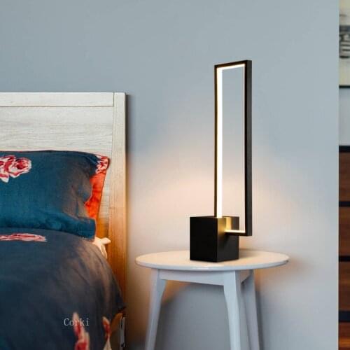 Modern Led Table Lamp Black Desk Lamp for Living Room Bedroom Lamp Art Decor Beside Lamp Simple Study Table Light Fixtures