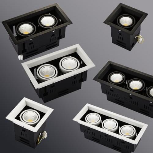 Grille Lamps 10W 20W 30W LED COB Spot Led Downlight Dimmable AC85-265V Warm/ Natural/Cold White Recessed LED ceiling Lamp