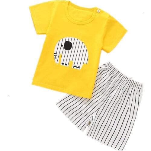 2019 Summer Sale Babys Sets Bright Girls Clothes Cotton Kids Outfits Short Sleeve Toddler Tracksuit Clothing Baby Boy Clothes