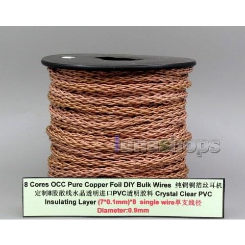 LN006145 8 Core Copper Foil Plated OCC Mixed Bulk Mixed Wire For Custom DIY Shure Fostex QDC westone 1964 ue Earphone Headphone
