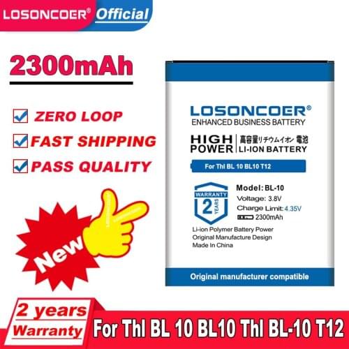 LOSONCOER 2300mAh BL-10 Battery For Thl BL 10 BL10 T12 Mobile Phone Battery